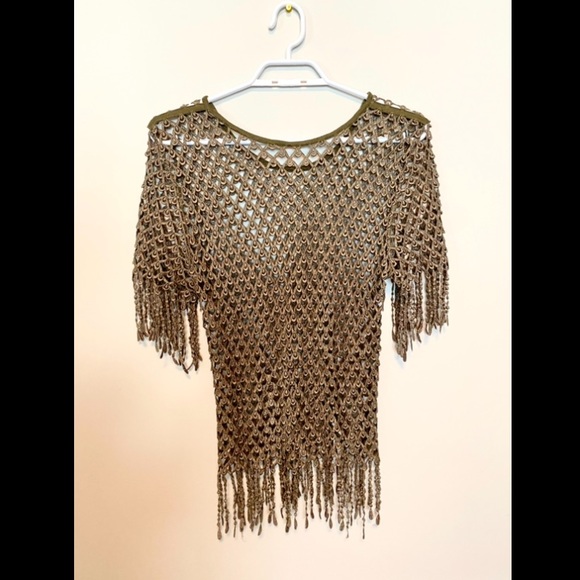 Handmade short sleeve over shirt, size Medium, colour Beige/Tan - Picture 2 of 4